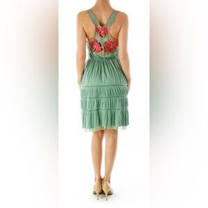 Free People Green Floral Embroidered Dress